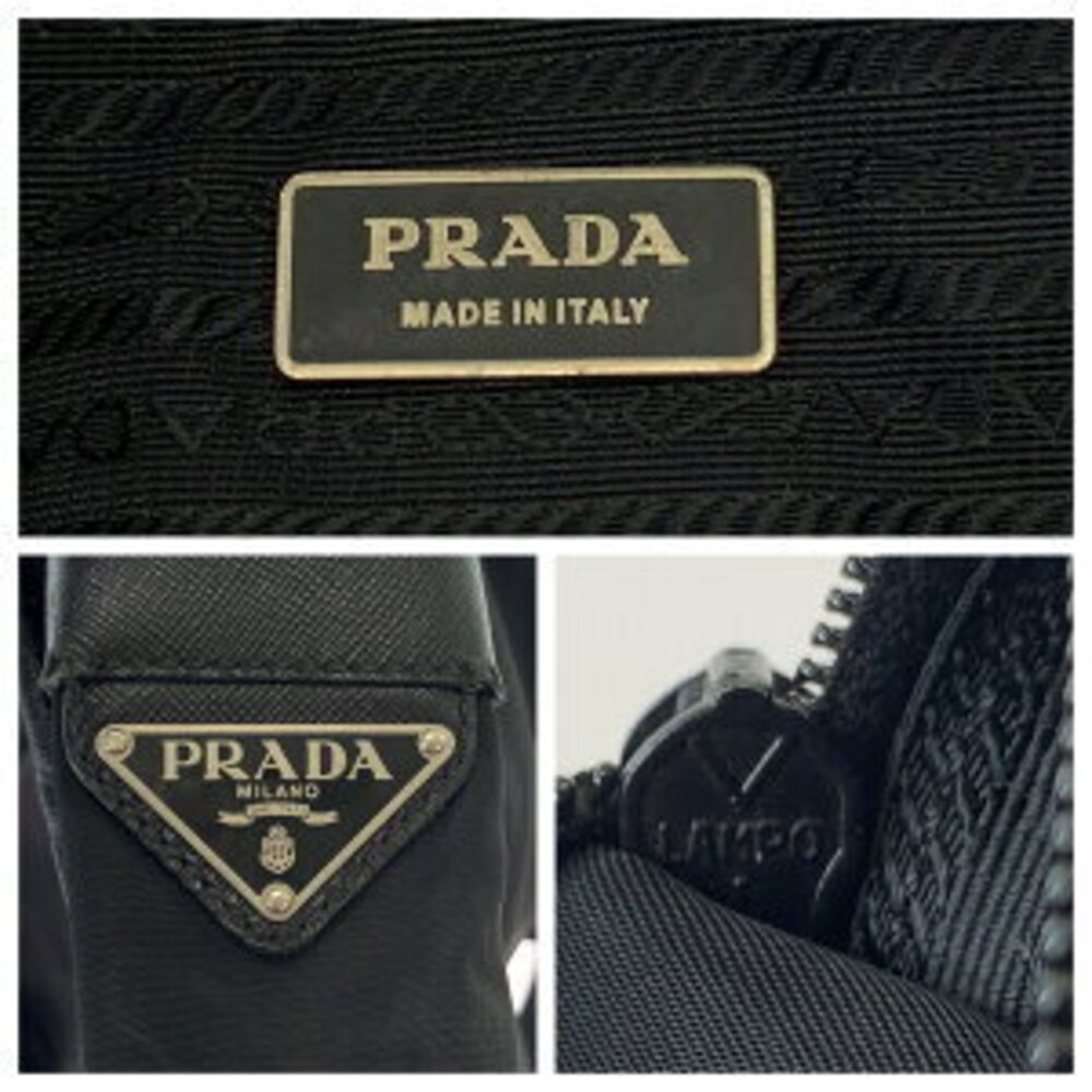 Prada bag plate logo Tessuto triangular messenger shoulder Nylon black - Picture 4 of 10